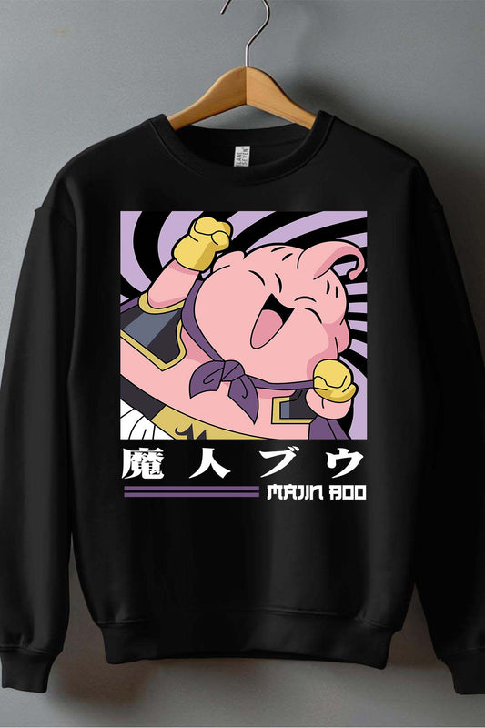 COULEUR:Noir|Sweat Col Rond Homme | MAJIN BOO CHIBI 01 Noir