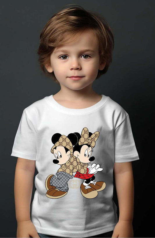 COULEUR:Blanc|T-shirt Garçon | Mickey Minnie Complice gucci Blanc