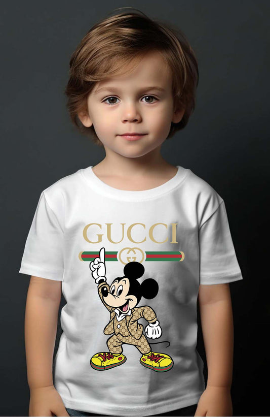 COULEUR:Blanc|T-shirt Garçon | Mickey gucci Grease Blanc