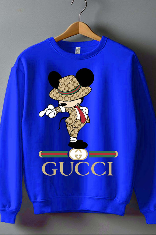 COULEUR:Bleu Roi|Sweat Col Rond Garçon | Mickey gucci Jackson Bleu Roi