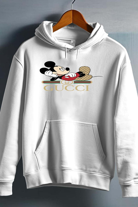COULEUR:Blanc|Sweat Capuche Fille | Mickey gucci Relax Blanc