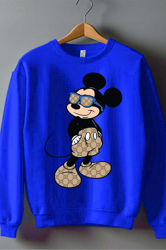 COULEUR:Bleu Roi|Sweat Col Rond Garçon | Mickey gucci Stylee Bleu Roi