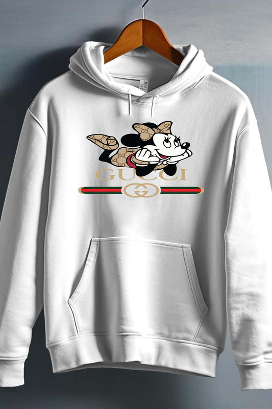COULEUR:Blanc|Sweat Capuche Fille | Minnie gucci relax Blanc