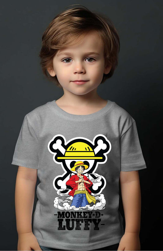 COULEUR:Gris|T-shirt Garçon | Monkey D Luffy Gris