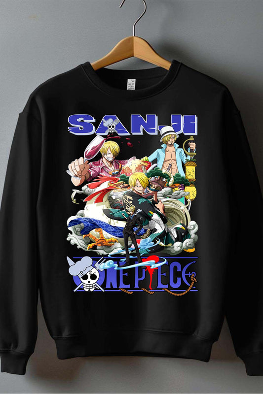 COULEUR:Noir|Sweat Col Rond Garçon | Multi Sanji 01 Noir