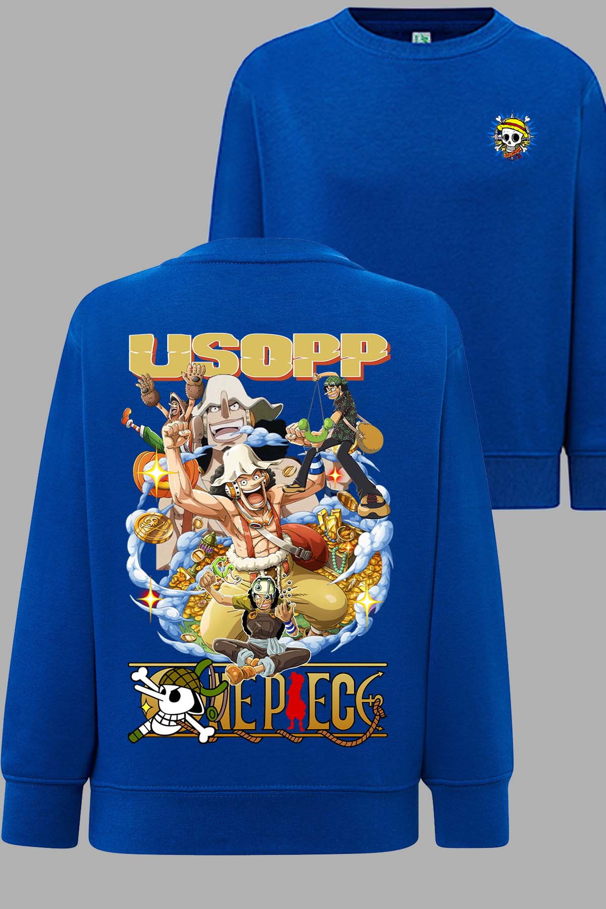 COULEUR:Bleu Roi|Sweat Col Rond Homme | Multi Usopp 01 Bleu Roi