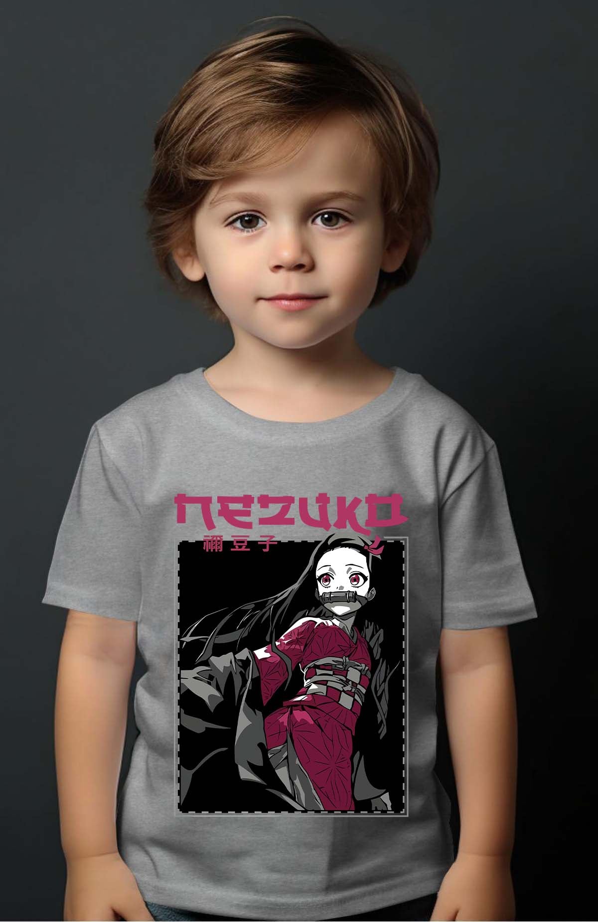 COULEUR:Gris|T-shirt Garçon | NEZUKO 01A Gris