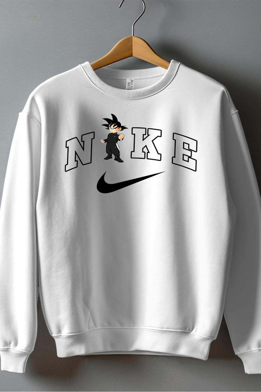 COULEUR:Blanc|Sweat Col Rond Homme | NKE goku noir Blanc