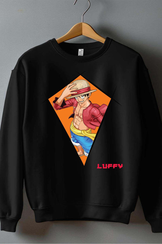 COULEUR:Noir|Sweat Col Rond Garçon | Neo Luffy Noir