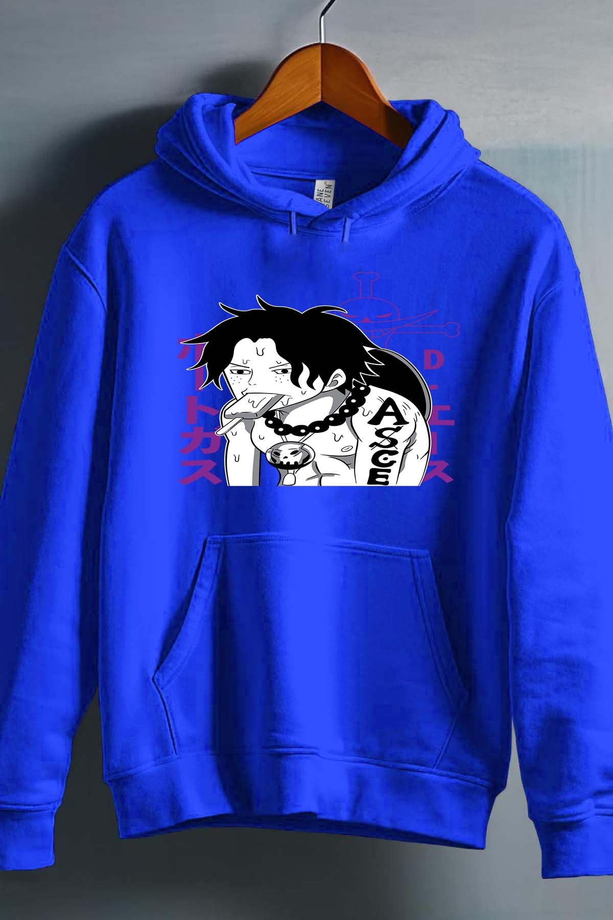 COULEUR:Bleu Roi|Sweat Capuche Homme | ONEPIECE Ice cream Bleu Roi