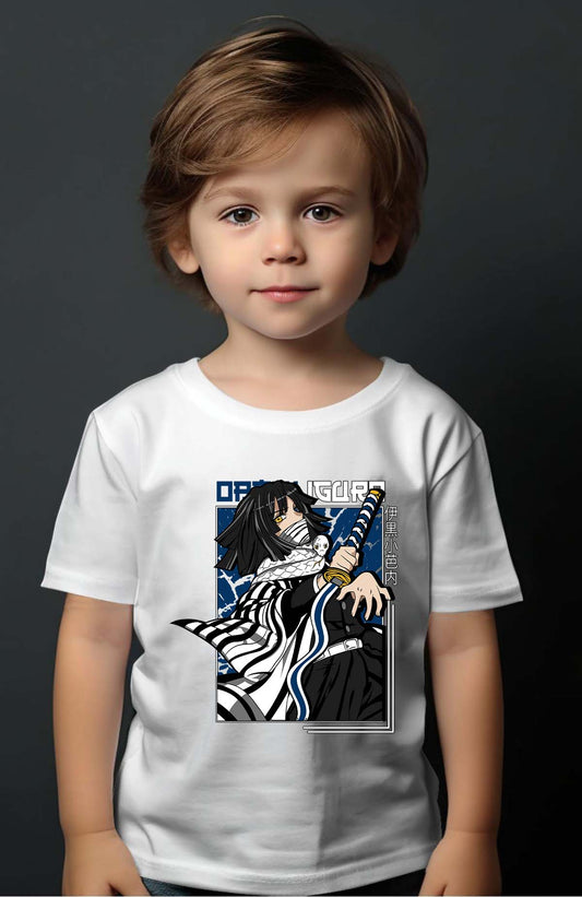 COULEUR:Blanc|T-shirt Garçon | Obanai Iguro 01 Blanc