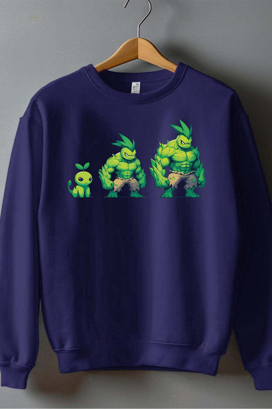 COULEUR:Marine|Sweat Col Rond Garçon | PokHulk Marine
