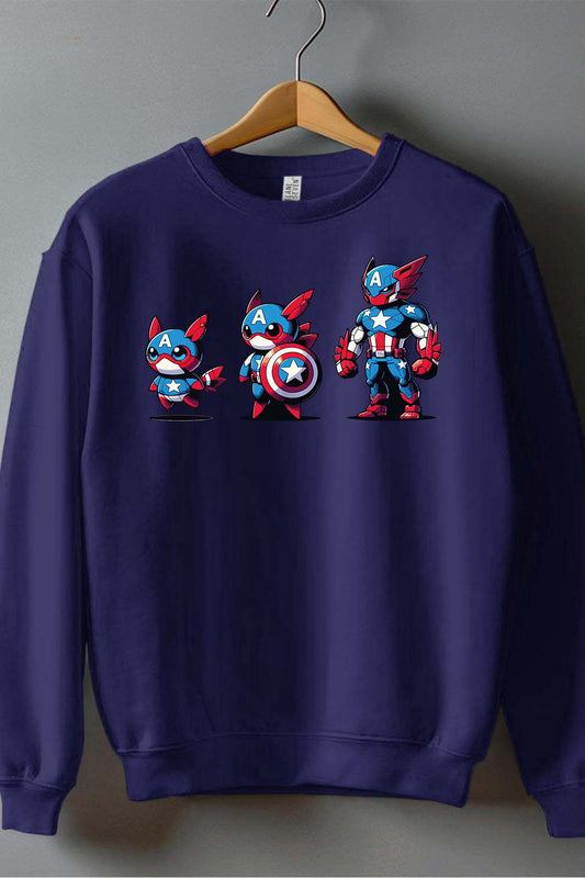 COULEUR:Marine|Sweat Col Rond Homme | Poke America Marine