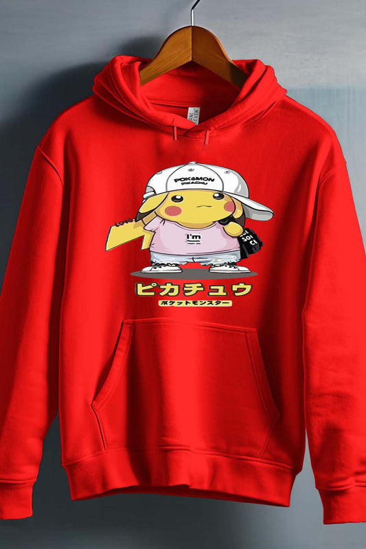 COULEUR:Rouge|Sweat Capuche Garçon | Poke casquette Rouge
