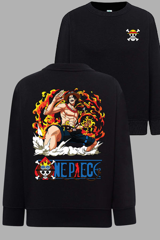 COULEUR:Noir|Sweat Col Rond Homme | Portgas Fire Noir