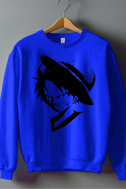 COULEUR:Bleu Roi|Sweat Col Rond Garçon | Silhouette D Bleu Roi
