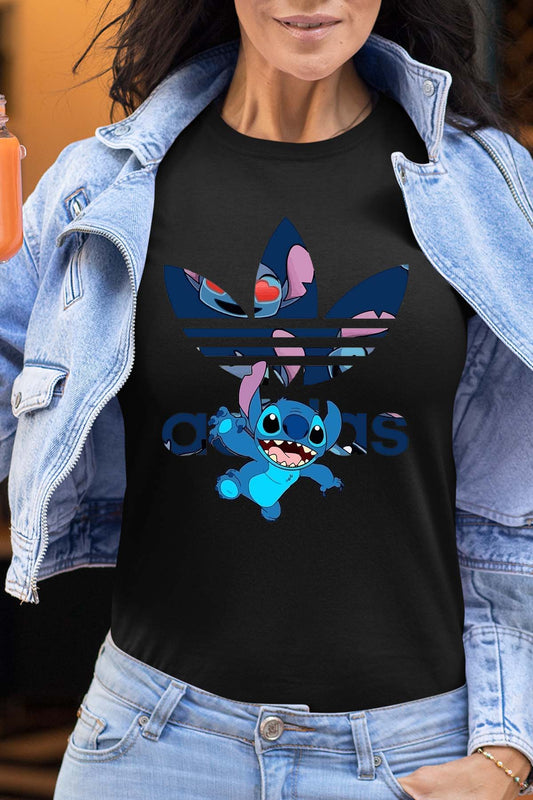 COULEUR:Noir|T-shirt Femme | Stitch Patern Adid Noir