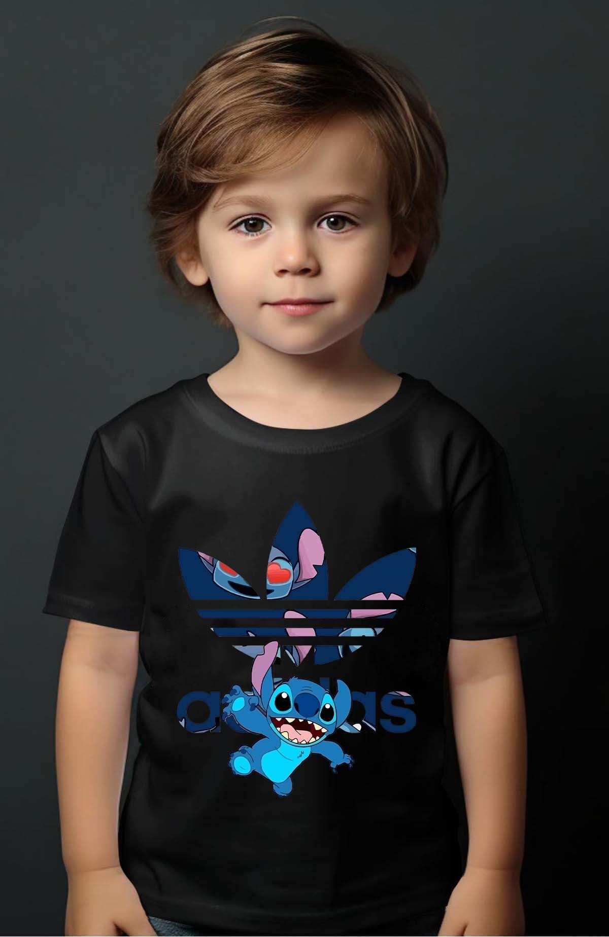COULEUR:Noir|T-shirt Garçon | Stitch Patern Adid Noir