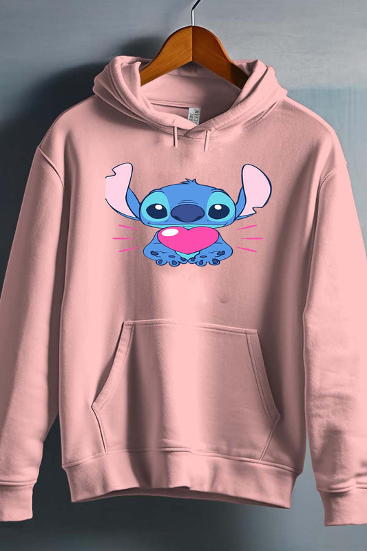 COULEUR:Rose|Sweat Capuche Fille | Stitch bundle 227 Rose
