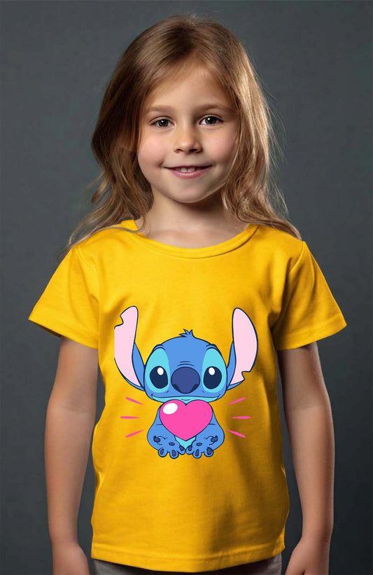 COULEUR:Jaune|T-shirt Fille | Stitch bundle 227 Jaune