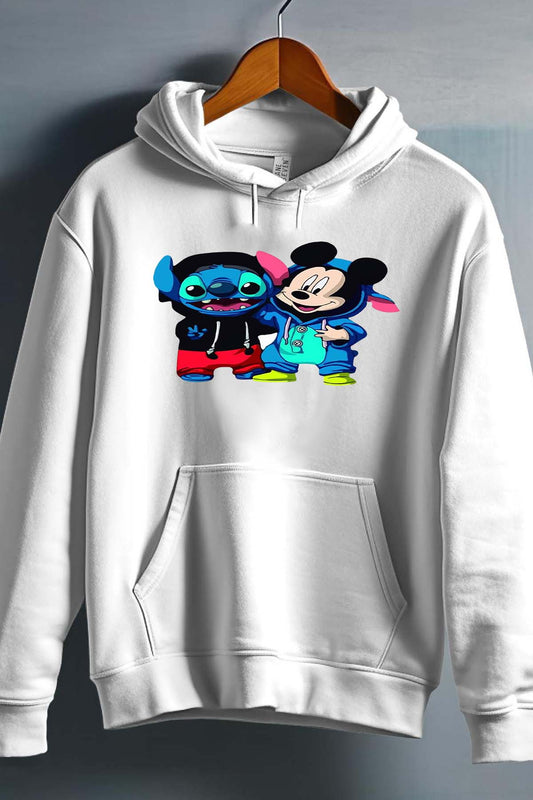 COULEUR:Blanc|Sweat Capuche Garçon | Stitch mickey déguisé Blanc