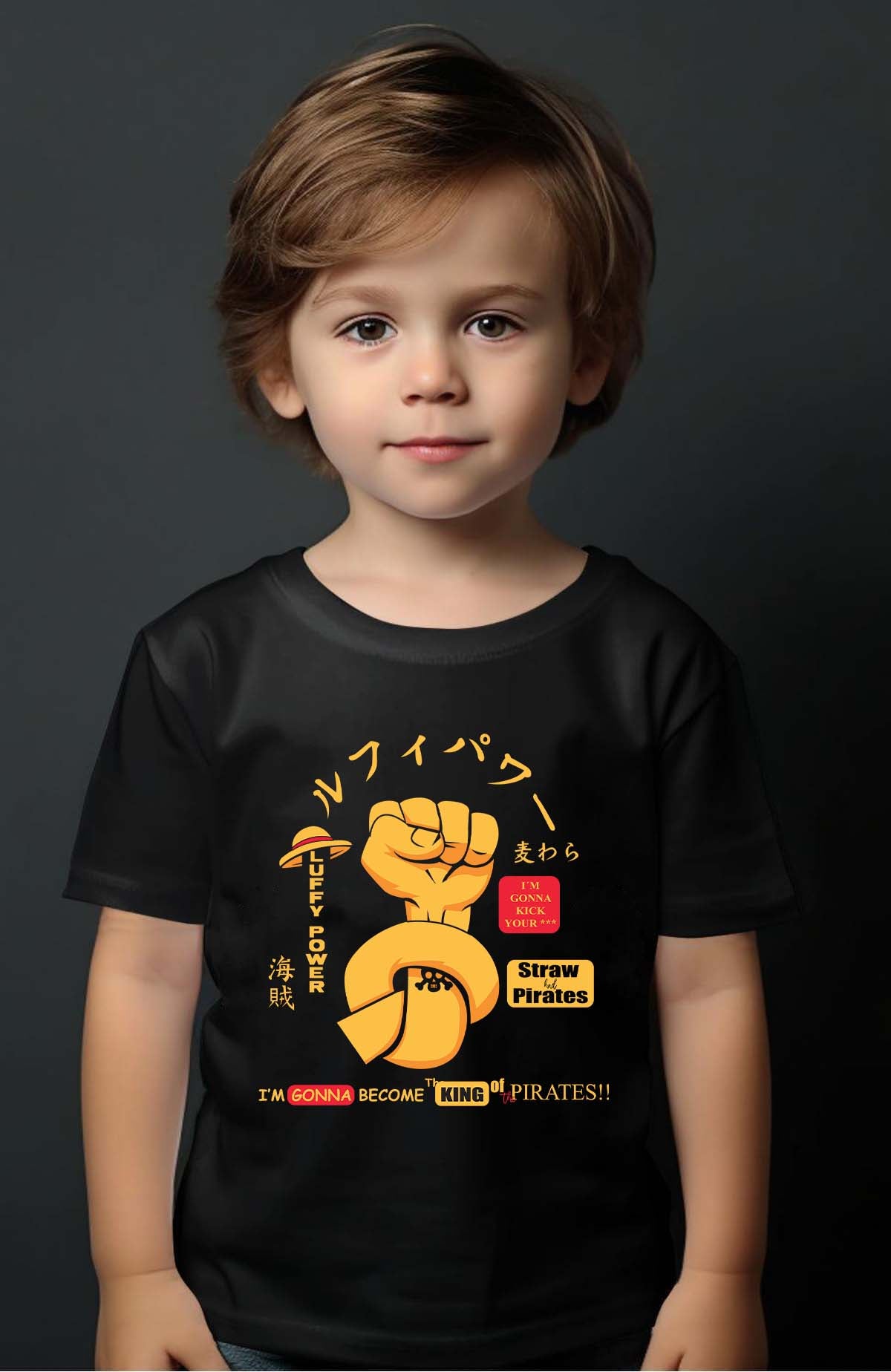COULEUR:Noir|T-shirt Garçon | Straw Pirates Noir