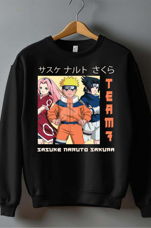 COULEUR:Noir|Sweat Col Rond Homme | Team 7 naruto Noir