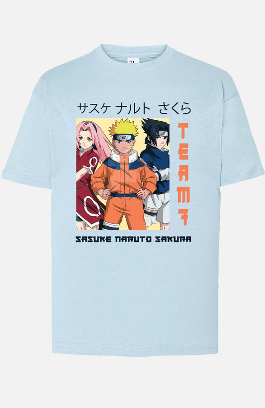 COULEUR:Bleu Ciel|T-shirt Garçon | Team 7 naruto Bleu Ciel