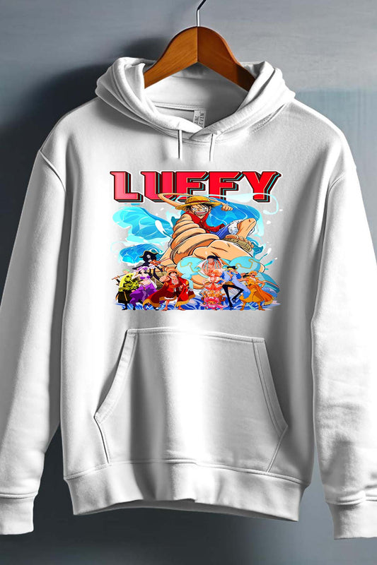 COULEUR:Blanc|Sweat Capuche Garçon | Team Luffy 05 Blanc