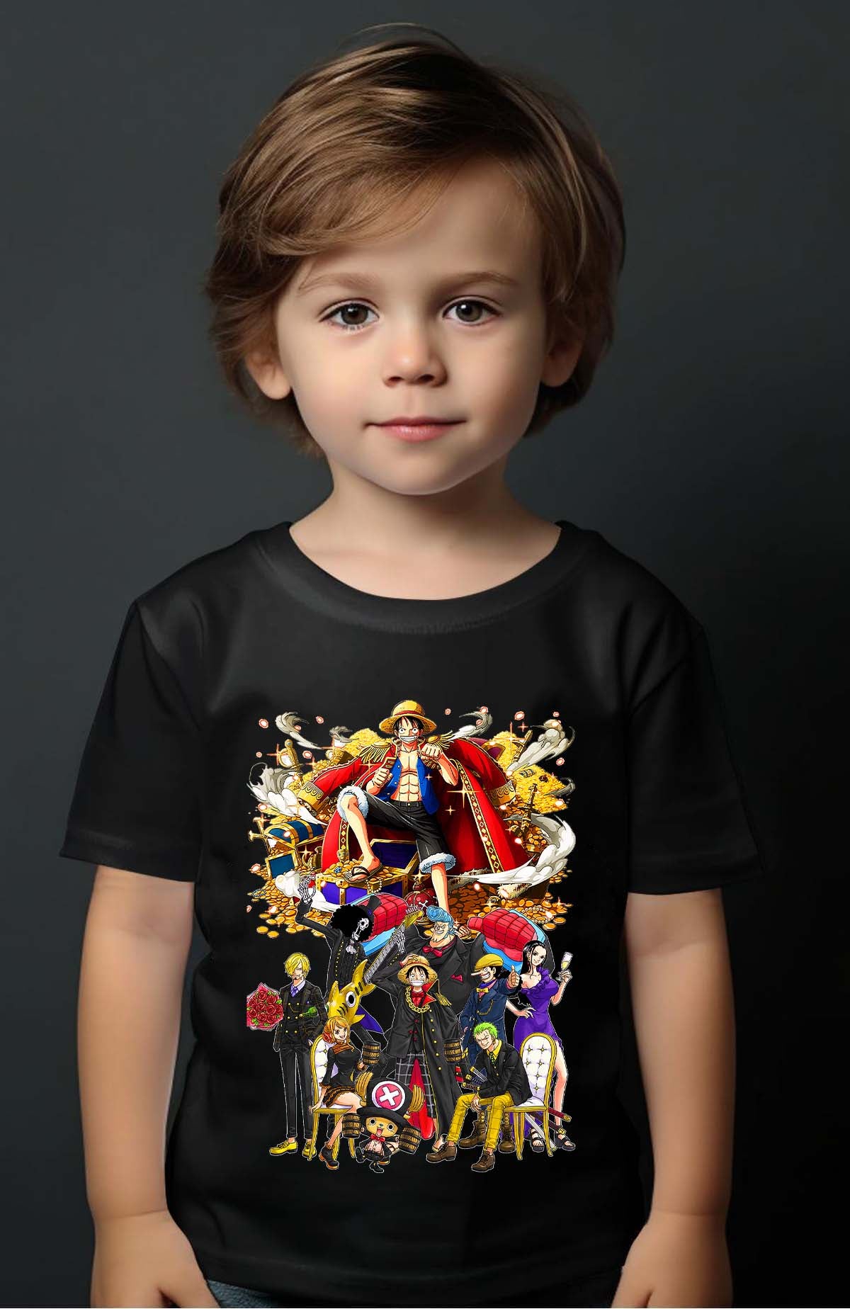 COULEUR:Noir|T-shirt Garçon | Team luffy 01 Noir