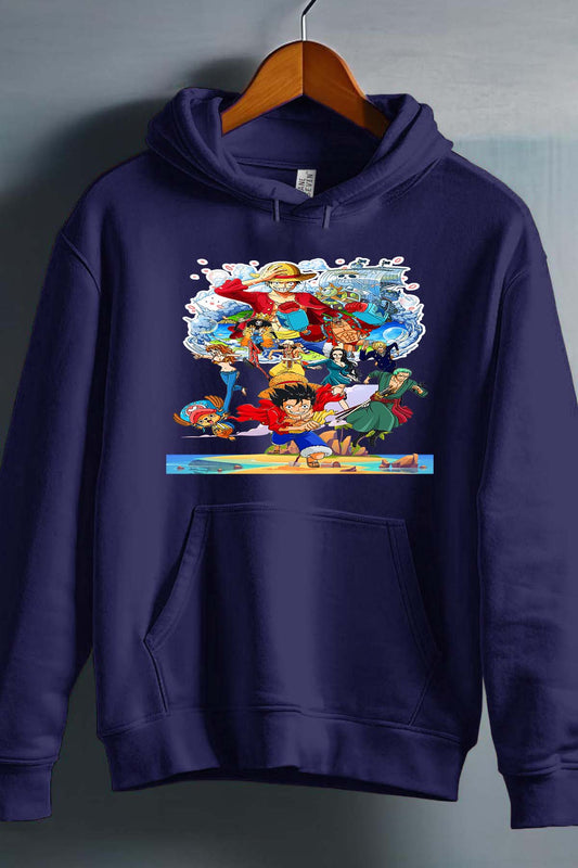 COULEUR:Marine|Sweat Capuche Garçon | Team luffy 03 Marine