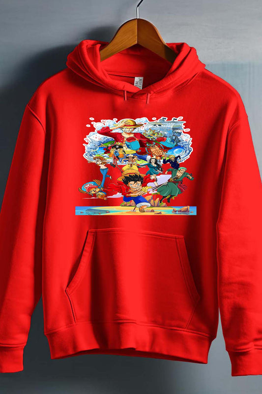COULEUR:Rouge|Sweat Capuche Homme | Team luffy 03 Rouge