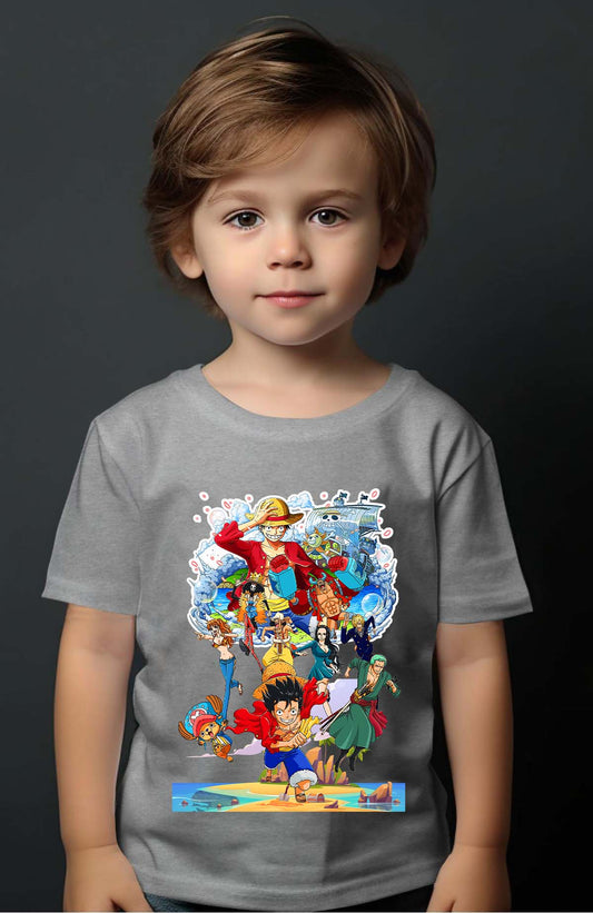 COULEUR:Gris|T-shirt Garçon | Team luffy 03 Gris