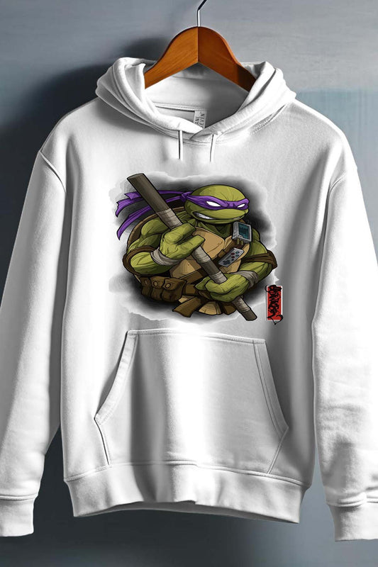 COULEUR:Blanc|Sweat Capuche Garçon | Tortue Ninja Violet Blanc