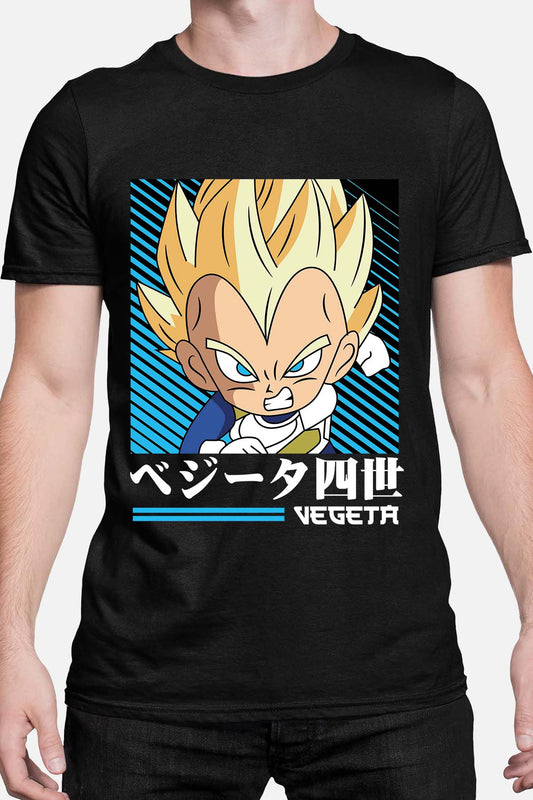 COULEUR:Noir|T-shirt Homme | VEGETA CHIBI 01 Noir