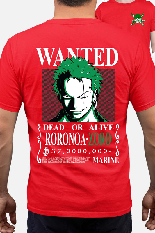 COULEUR:Rouge|T-shirt Homme | Wanted Roronoa Rouge