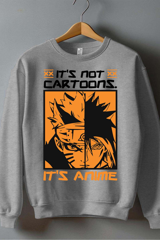 COULEUR:Gris|Sweat Col Rond Homme | anime naruto NOIR Gris