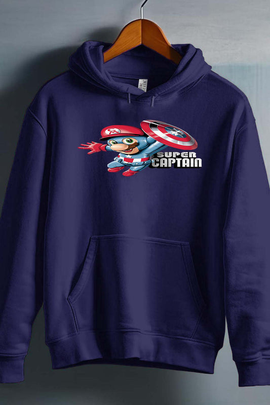 COULEUR:Marine|Sweat Capuche Homme | captain mario Marine
