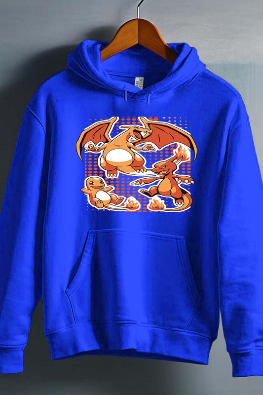 COULEUR:Bleu Roi|Sweat Capuche Garçon | charizard Bleu Roi