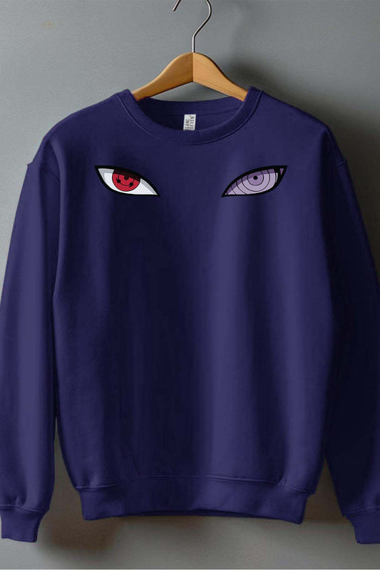 COULEUR:Marine|Sweat Col Rond Garçon | eyes naruto Marine