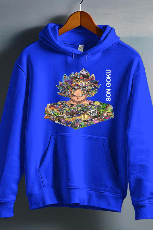 COULEUR:Bleu Roi|Sweat Capuche Garçon | goku multi incrustation Bleu Roi