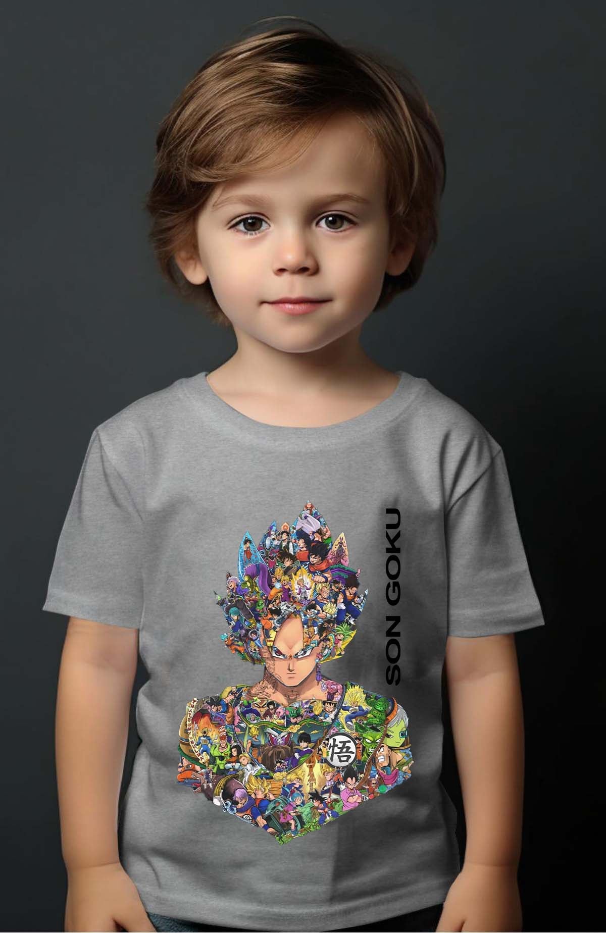 COULEUR:Gris|T-shirt Garçon | goku multi incrustation Gris