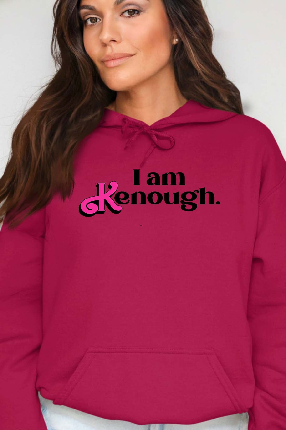 COULEUR:Bordeaux|Sweat Capuche Femme | i am kenough Bordeaux