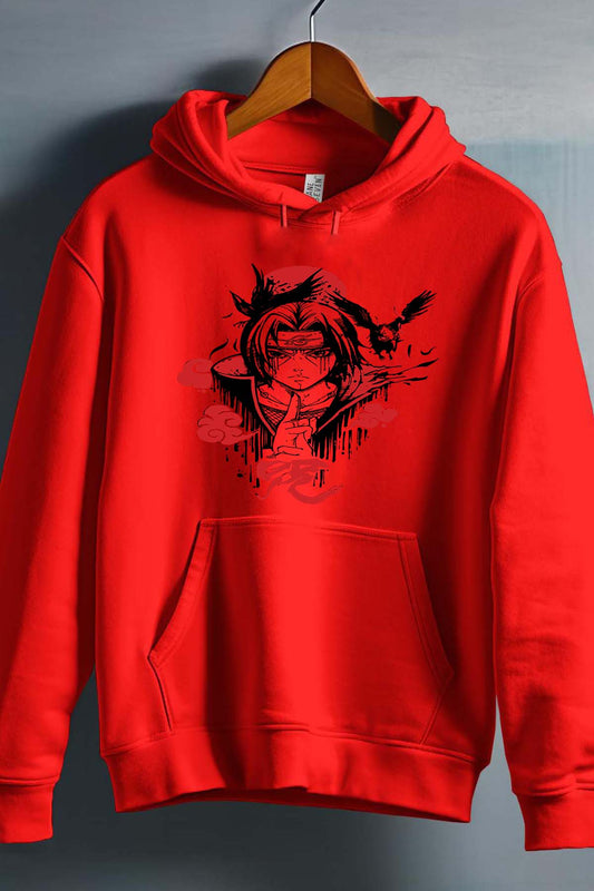 COULEUR:Rouge|Sweat Capuche Homme | itachi crows Rouge