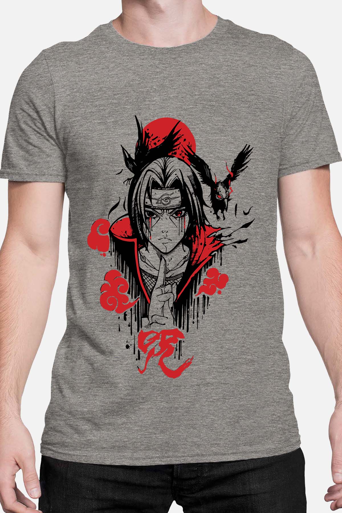 COULEUR:Gris|T-shirt Homme | itachi crows Gris