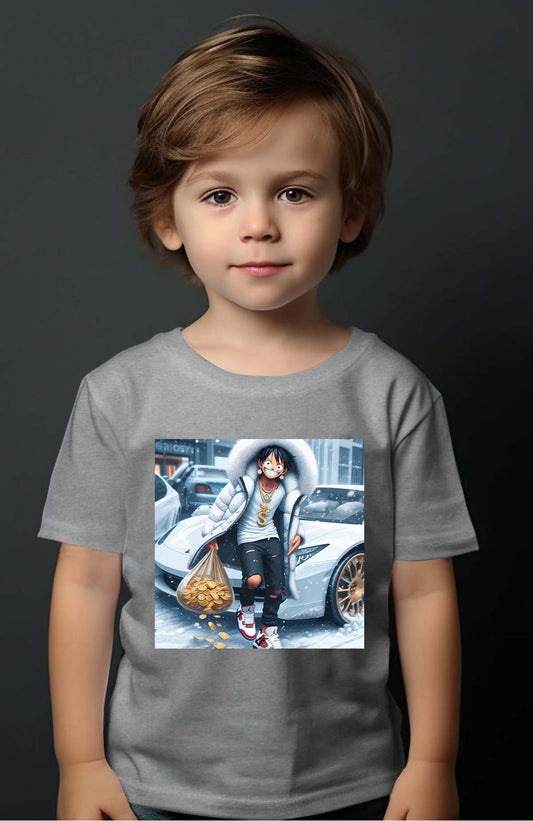 COULEUR:Gris|T-shirt Garçon | luffy braco 2023 Gris
