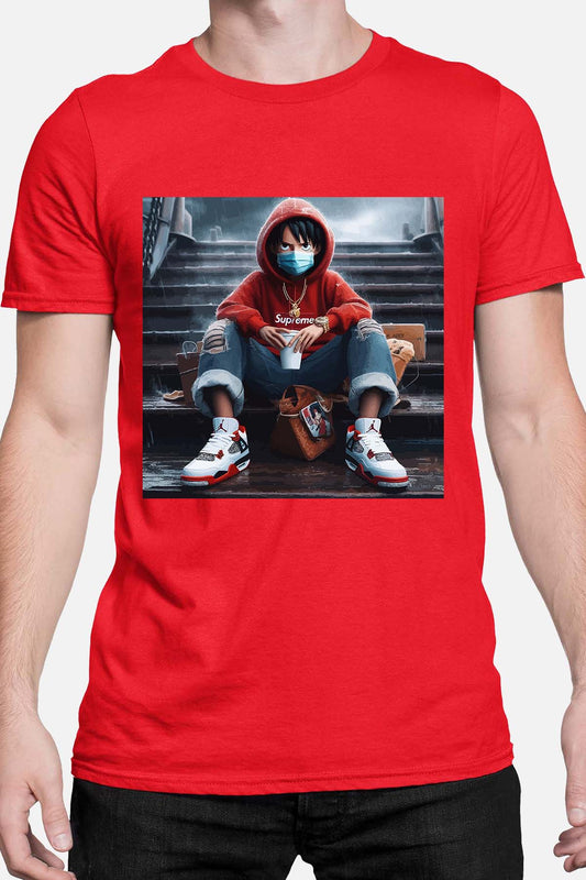 COULEUR:Rouge|T-shirt Homme | luffy escal 2023 Rouge