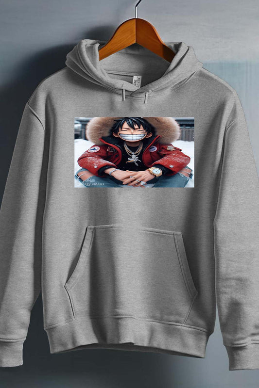 COULEUR:Gris|Sweat Capuche Garçon | luffy golri Gris