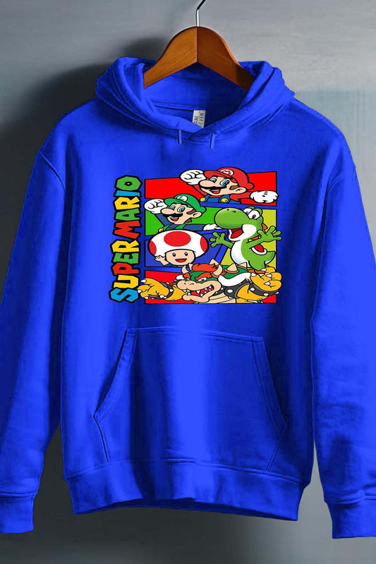 COULEUR:Bleu Roi|Sweat Capuche Homme | mario friends Bleu Roi