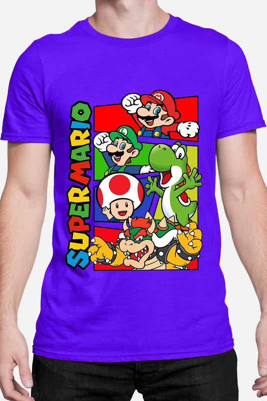 COULEUR:Bleu Roi|T-shirt Homme | mario friends Bleu Roi
